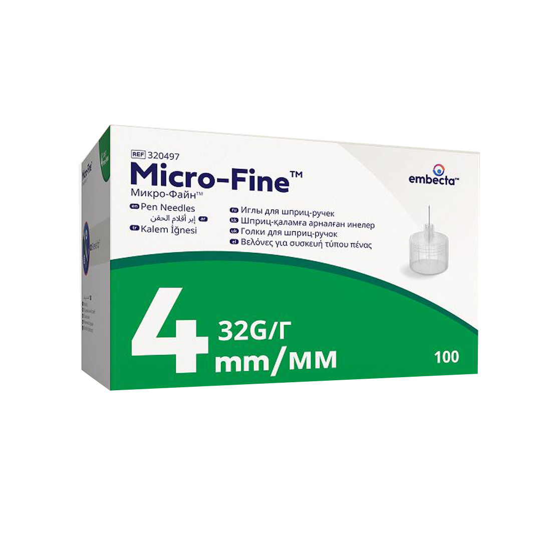 embecta Micro-Fine™ 4 mm Kalem İğnesi (32G) 100 adet