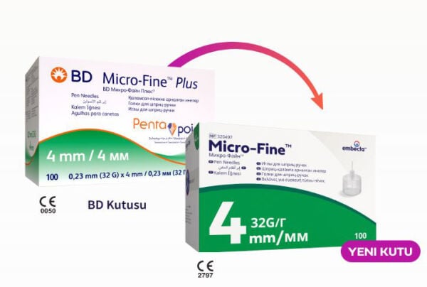 embecta Micro-Fine™ 4 mm Kalem İğnesi (32G) 100 adet