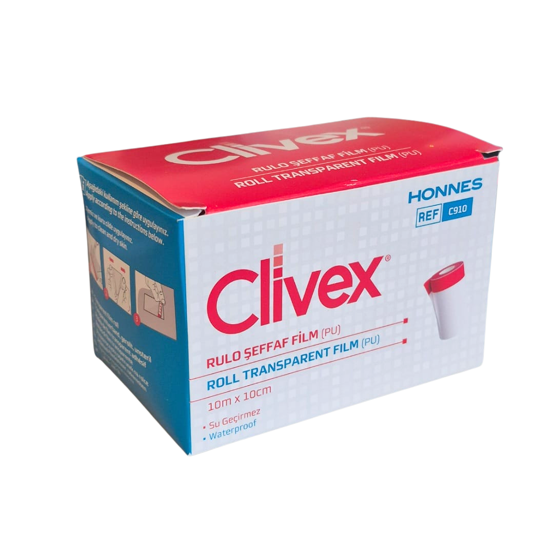 Clivex Tıbbi Esnek Seffaf PU Flaster 10cm x 10 m