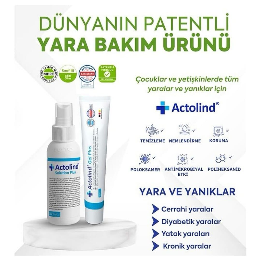 Actolind W Solutıon 50 ml & Actolind W Gel 30 ml (Yara İyileştirme Solüsyonu ve Jeli)